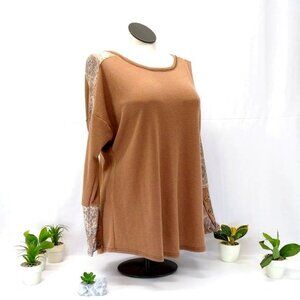 Day Break XL Caramel Thermal Top Long Sleeve Women's - Vintage American Made EUC